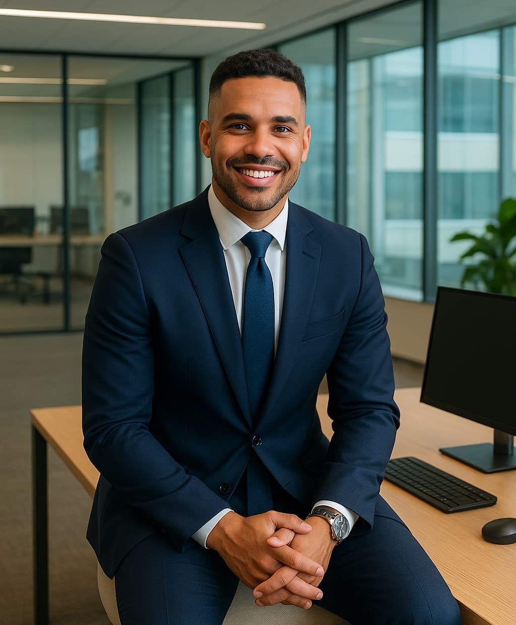 Glass installation team